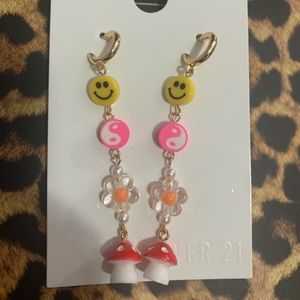 NWT Forever 21 dangle long colorful earrings